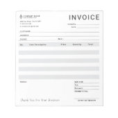 Lieferung moderner Business Invoice Notizblock (Vorderseite)