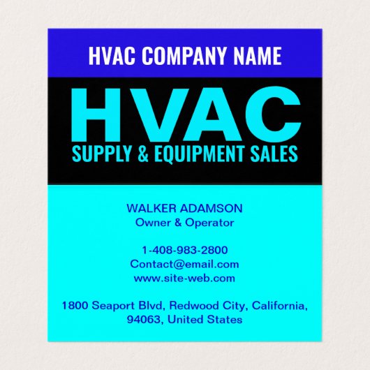 Lieferung und Verkauf von Ausrüstungen - HVAC Visitenkarten (Innenseite Aufgefaltet)