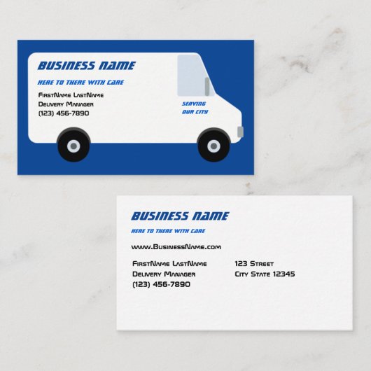 Lieferung Van Blue Business Card Visitenkarte (Vorne/Hinten)