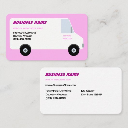 Lieferung Van Pink-Visitenkarte Visitenkarte (Vorne/Hinten)