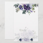 Lieferung von Aquarellblumen Briefpapier (Vorne/Hinten)