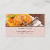 Lieferung von hausgemachten griechischen Speiseres Visitenkarte (Rückseite)