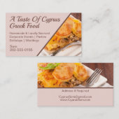 Lieferung von hausgemachten griechischen Speiseres Visitenkarte (Vorne/Hinten)