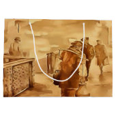 Lieferung von Jogurt in der Malerei in Istanbul Große Geschenktüte (Rückseite)