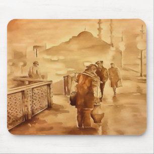 Lieferung von Jogurt in der Malerei in Istanbul Mousepad