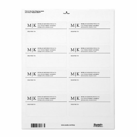 Lieferung von Monogrammen oder Logos (Vorne)