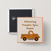 Lieferung von Pumpkin Gewürz Jahreszeit handbemalt Button (Vorne & Hinten)