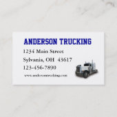 Lieferung von Semi Truck Visitenkarte (Rückseite)