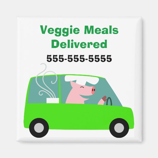 Lieferung von vegetarischem Catering Magnet (Vorne)