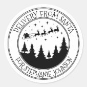 Lieferung von Weihnachtsgeschenk Runder Aufkleber (Vorderseite)