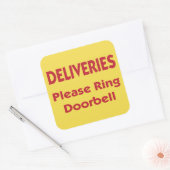 Lieferungen bitte an die Tür koppeln Quadratischer Aufkleber (Umschlag)