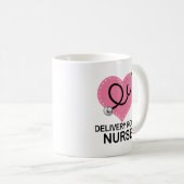 Lieferungs-Raum-Krankenschwester-Herz-Stethoskop Kaffeetasse (VorderseiteRechts)