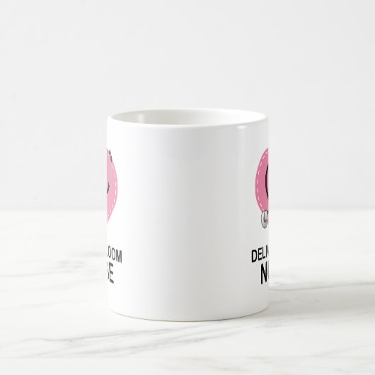 Lieferungs-Raum-Krankenschwester-Herz-Stethoskop Kaffeetasse (Mittel)