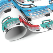 Lieferwagen-Bauernhof-LKW Geschenkpapier (Rolleneckpunkt)