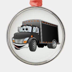 Lieferwagen Black Cartoon Silbernes Ornament