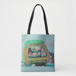 Lieferwagen Blumenstrauß Spaß mit besonderen Blume Tasche