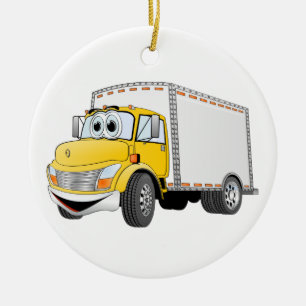 Lieferwagen Gelbe Box Cartoon Keramikornament