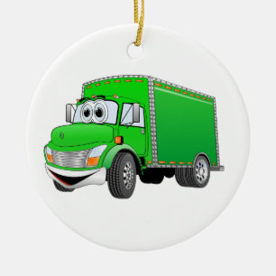 Lieferwagen Grüner Cartoon Keramik Ornament