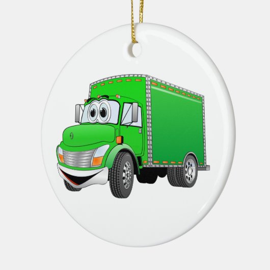 Lieferwagen Grüner Cartoon Keramik Ornament (Links)