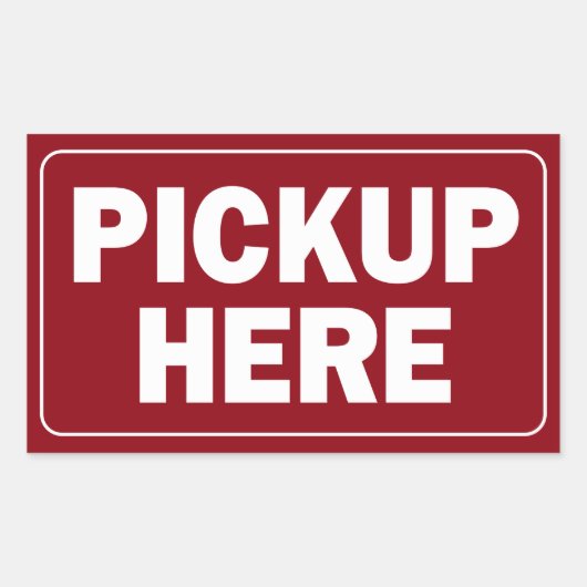 Lieferwagen Hier Zeichen für Restaurant oder Gesch Rechteckiger Aufkleber (Vorderseite)