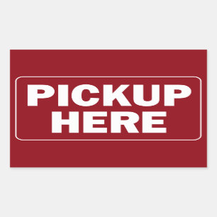 Lieferwagen Hier Zeichen für Restaurant oder Gesch Rechteckiger Aufkleber