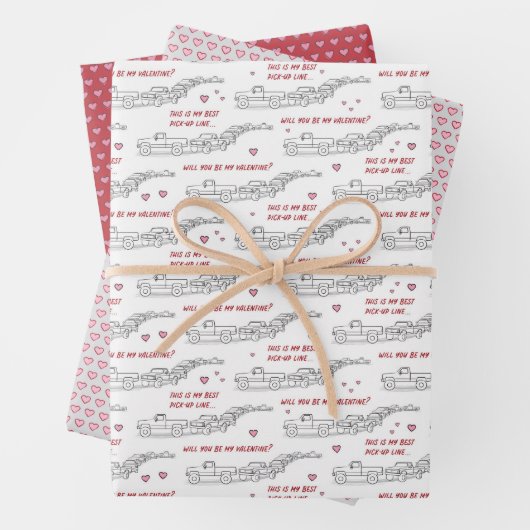 Lieferwagen Line Valentine Funny Gift Wrap Set Geschenkpapier Set (Beispiel)