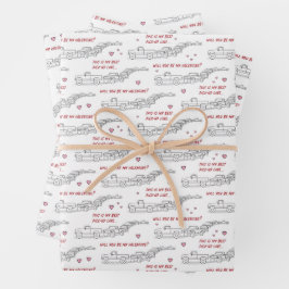 Lieferwagen Linie Valentine Funny Lover Geschenkwr Geschenkpapier Set