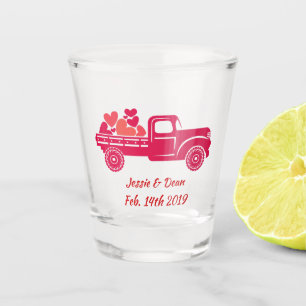 Lieferwagen LKW gefüllt mit Herz Personalisiert Schnapsglas
