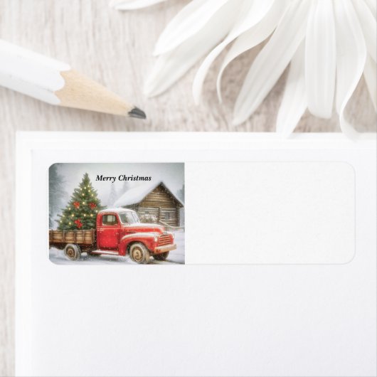 Lieferwagen-LKW mit Weihnachtsbaum (Insitu)