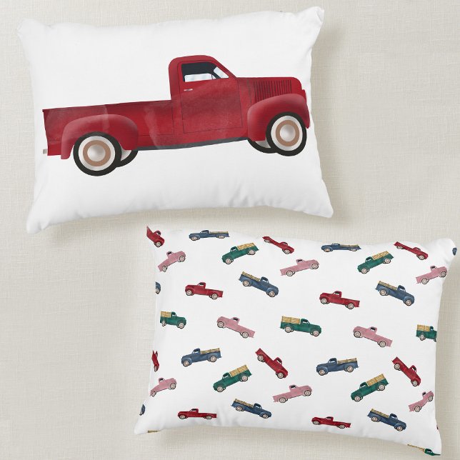 Lieferwagen LKW Niedliche Kraftfahrzeuge Dekokissen (Pickup Trucks Cute Vehicles Car Transportation Accent Pillow)