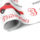 Lieferwagen LKWs Name & Alter Geschenkpapier (Rolleneckpunkt)