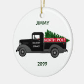 Lieferwagen Nordpol - Keramik Weihnachten Keramik Ornament (Links)