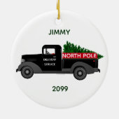 Lieferwagen Nordpol - Keramik Weihnachten Keramik Ornament (Hinten)
