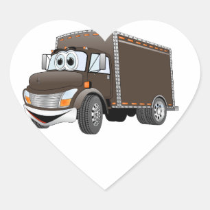 Lieferwagen Schokolade Cartoon Herz-Aufkleber
