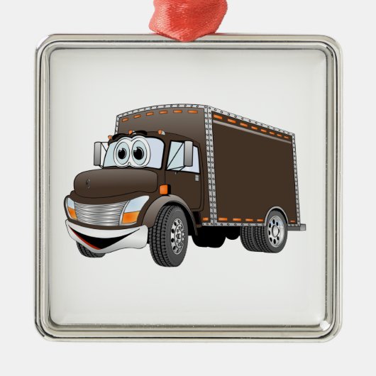 Lieferwagen Schokolade Cartoon Ornament Aus Metall (Vorne)