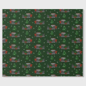 Lieferwagen Truck mit Snowpflug Gemustert Weihnach Geschenkpapier (Flach)