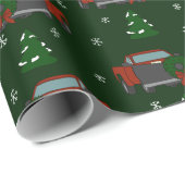 Lieferwagen Truck mit Snowpflug Gemustert Weihnach Geschenkpapier (Rolleneckpunkt)