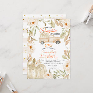 Lieferwagen Truck Pumpkin Dritter Geburtstag Einla Einladung