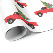 Lieferwagen Truck Weihnachtsbaum Geschenkpapier (Rolleneckpunkt)