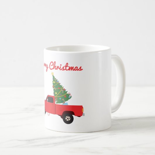 Lieferwagen Truck Weihnachtsbaum Kaffeetasse (VorderseiteRechts)