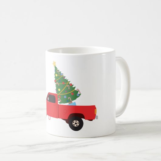 Lieferwagen Truck Weihnachtsbaum Kaffeetasse (VorderseiteRechts)