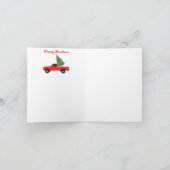 Lieferwagen Truck Weihnachtsbaum Karte (Innenseite)