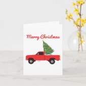 Lieferwagen Truck Weihnachtsbaum Karte (Gelbe Blume)