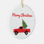 Lieferwagen Truck Weihnachtsbaum Keramik Ornament (Rechts)