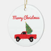 Lieferwagen Truck Weihnachtsbaum Keramik Ornament (Links)
