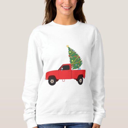 Lieferwagen Truck Weihnachtsbaum Sweatshirt (Vorderseite)