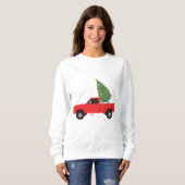 Lieferwagen Truck Weihnachtsbaum Sweatshirt (Vorne ganz)