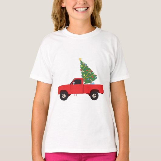 Lieferwagen Truck Weihnachtsbaum T-Shirt (Vorderseite)