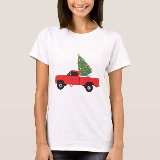 Lieferwagen Truck Weihnachtsbaum T-Shirt (Vorderseite)
