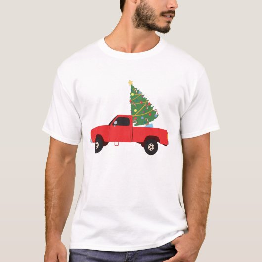 Lieferwagen Truck Weihnachtsbaum T-Shirt (Vorderseite)